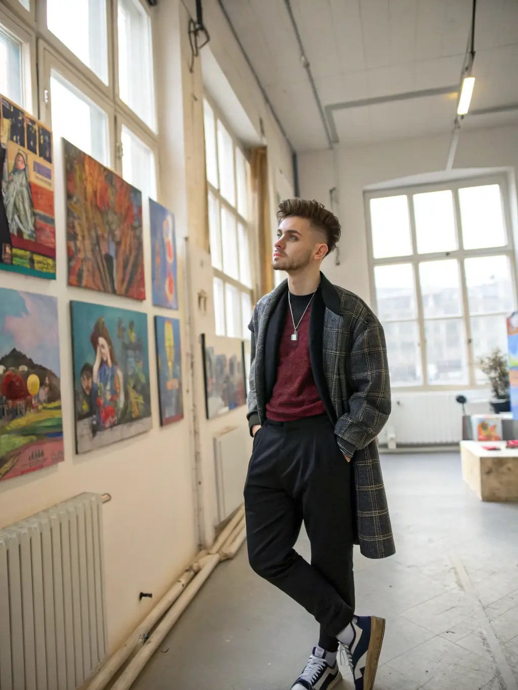A dynamic image of an artist talk featuring a renowned African photographer discussing their work and experiences at LA GRANDE VITRINE.